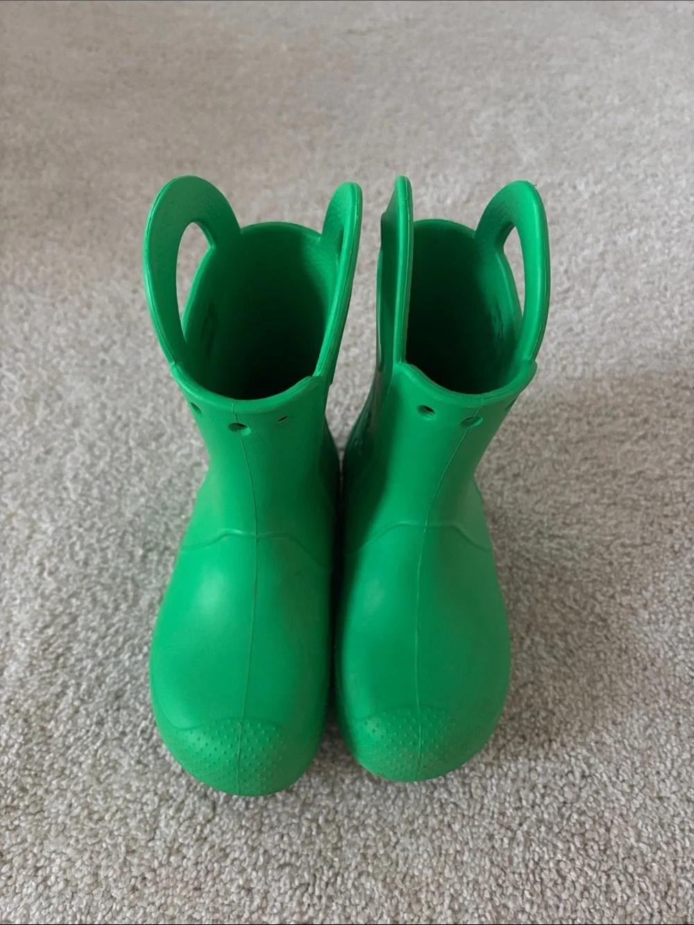 CROCS Kids Bright Green Pull-On Rain Boots